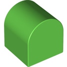 Duplo Bright Green Brick 2 x 2 x 2 with Curved Top (3664)