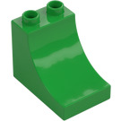 Duplo Leuchtendes Grün Stein 2 x 3 x 2 mit Gebogen Rampe (2301)