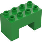 Duplo Leuchtendes Grün Stein 2 x 4 x 2 mit 2 x 2 Ausschnitt auf Unterseite (6394)