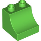 Duplo Leuchtend grün Backstein mit Curve 2 x 2 x 1.5 (11169)