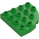 Duplo Leuchtendes Grün Platte 4 x 4 mit Rund Ecke (98218)