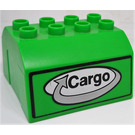 Duplo Bright Green train cab (upper section) with 'Cargo' pattern