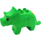 Duplo Bright Green Triceratops with Brown Marks