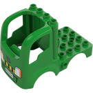 Duplo Verde brillante Truck cab 4 x 8 con Hazard Rayas (101558)