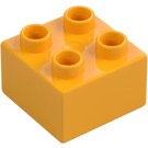 Duplo Kirkkaanvaaleanoranssi Palikka 2 x 2 (3437 / 89461)