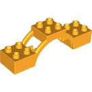 Duplo Arancione chiaro brillante Mattoncino 2 x 8 x 2 con bo con Supporto,dia.5 (62664)