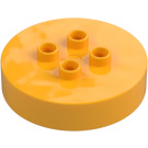 Duplo Bright Light Orange Brick 4 x 4 x 1.5 Circle with Cutout (2354)