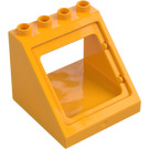 Duplo Bright Light Orange Frame 4 x 4 x 3 with Slope (27396)