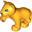 Duplo Helles Licht Orange Lion Cub mit Raised Paw (12046 / 54528)