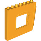 Duplo Leuchtendes helles Orange Paneel 1 x 8 x 6 mit Fenster - Links (51260)