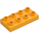 Duplo Naranja claro brillante Placa 2 x 4 (4538 / 40666)