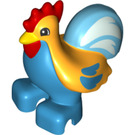 Duplo Arancione chiaro brillante Rooster con Blu (73391)