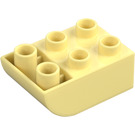 Duplo Klar lys gul Kloss 2 x 3 med Omvendt Skråning Curve (98252)