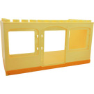 Duplo Bright Light Yellow Building 6 x 12 x 5 with Center Door Opening and Two Window Openings with Bright Light Orange Bottom Pattern