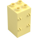 Duplo Bright Light Yellow Column Brick 2 x 2 x 3 with Hinge fork (69714)