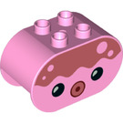 Duplo Bright Pink Brick 2 x 4 x 2 with Rounded Ends with Octopus Head (6448 / 84806)