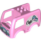 Duplo Bright Pink Chassis 8 x 4 Cupcakes and 'Cafe' on side (66023)