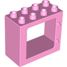 Duplo Bright Pink Door Frame 2 x 4 x 3 with Flat Rim (61649)