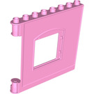 Duplo Fel roze Paneel 1 x 8 x 6 met Venster - Rechtsaf (53916)
