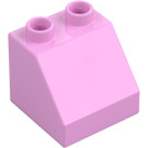 Duplo Rosa brillante Con pendiente 2 x 2 x 1.5 (45°) (6474 / 67199)