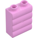 Duplo Bright Pink Wall 1 x 2 x 2 Plank Pattern (18783)