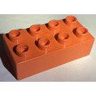 Duplo Bright Reddish Orange Brick 2 x 4 (3011 / 31459)