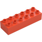 Duplo Bright Reddish Orange Brick 2 x 6 (2300)