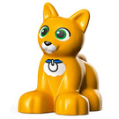 Duplo Cat (Sitting) with Green Eyes and Blue Collar (1348)