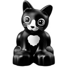 Duplo Cat (Sitting) with Whiskers and White Chest (29122)