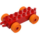 Duplo Podvozek 2 x 6 s oranžová Kola (2312 / 14639)