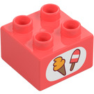 Duplo Korall Kloss 2 x 2 med Icecreams (3437)