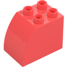 Duplo Coral Brick 2 x 3 x 2 with Curved Side (11344)