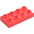 Duplo Koraalkleurig Plaat 2 x 4 (4538 / 40666)