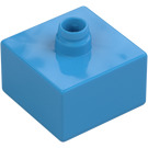 Duplo Mørk Azure Klods 2 x 2 med Pin (92011)