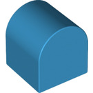 Duplo Donker Azuurblauw Steen 2 x 2 x 2 met Gebogen bovenkant (3664)