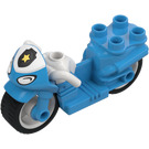 Duplo Dark Azure Motor Cycle with Police Badge (81434)