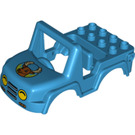 Duplo Dark Azure Off Road Vehicle Body with Deer (20497)