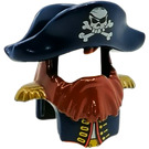 Duplo Dark Blue Captains Hat with Skull and Crossbones (55433)