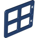 Duplo Dark Blue Window 4 x 3 with Bars with Same Sized Panes (90265)
