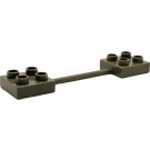 Duplo Donkergrijs Staaf met plates aan ends (44670)