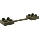 Duplo Dark Gray bar with plates on ends (44670)