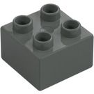 Duplo Tmavě šedá Kostka 2 x 2 (3437 / 89461)