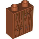 Duplo Tmavě oranžová Kostka 1 x 2 x 2 s Strom post bez spodní trubičky (4066 / 41378)