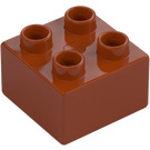 Duplo Mørk orange Klods 2 x 2 (3437 / 89461)