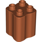 Duplo Tmavě oranžová Kostka 2 x 2 x 2 s Zvlněný Strany (31061)