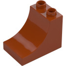 Duplo Dark Orange Brick 2 x 3 x 2 with Curved Ramp (2301)