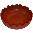 Duplo Dark Orange Egg Shell Half with Jagged Edges and No Studs