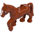 Duplo Dark Orange Horse with with White on Face (15994 / 57892)