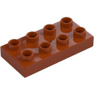 Duplo Donkeroranje Plaat 2 x 4 (4538 / 40666)