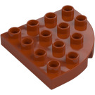 Duplo Dark Orange Plate 4 x 4 with Round Corner (98218)